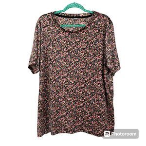 Old Navy Floral Blouse - Black and Pink